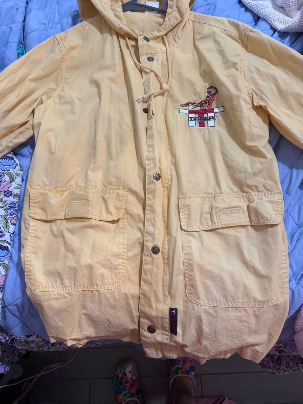 Disney store Yellow Hooded Jacket with Tigger Patch
